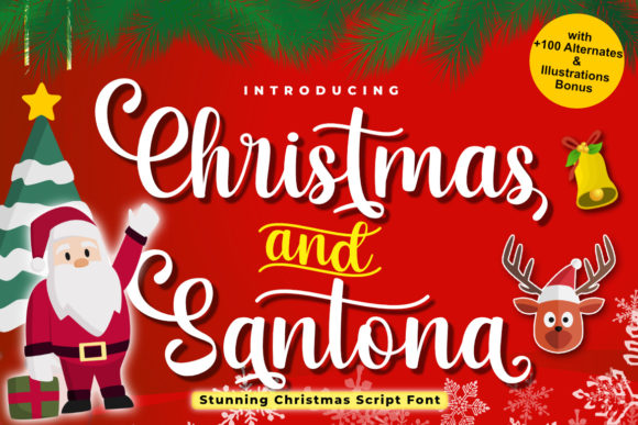 Christmas and Santona: A Script Handwritten Font for Warm, Romantic Typography
